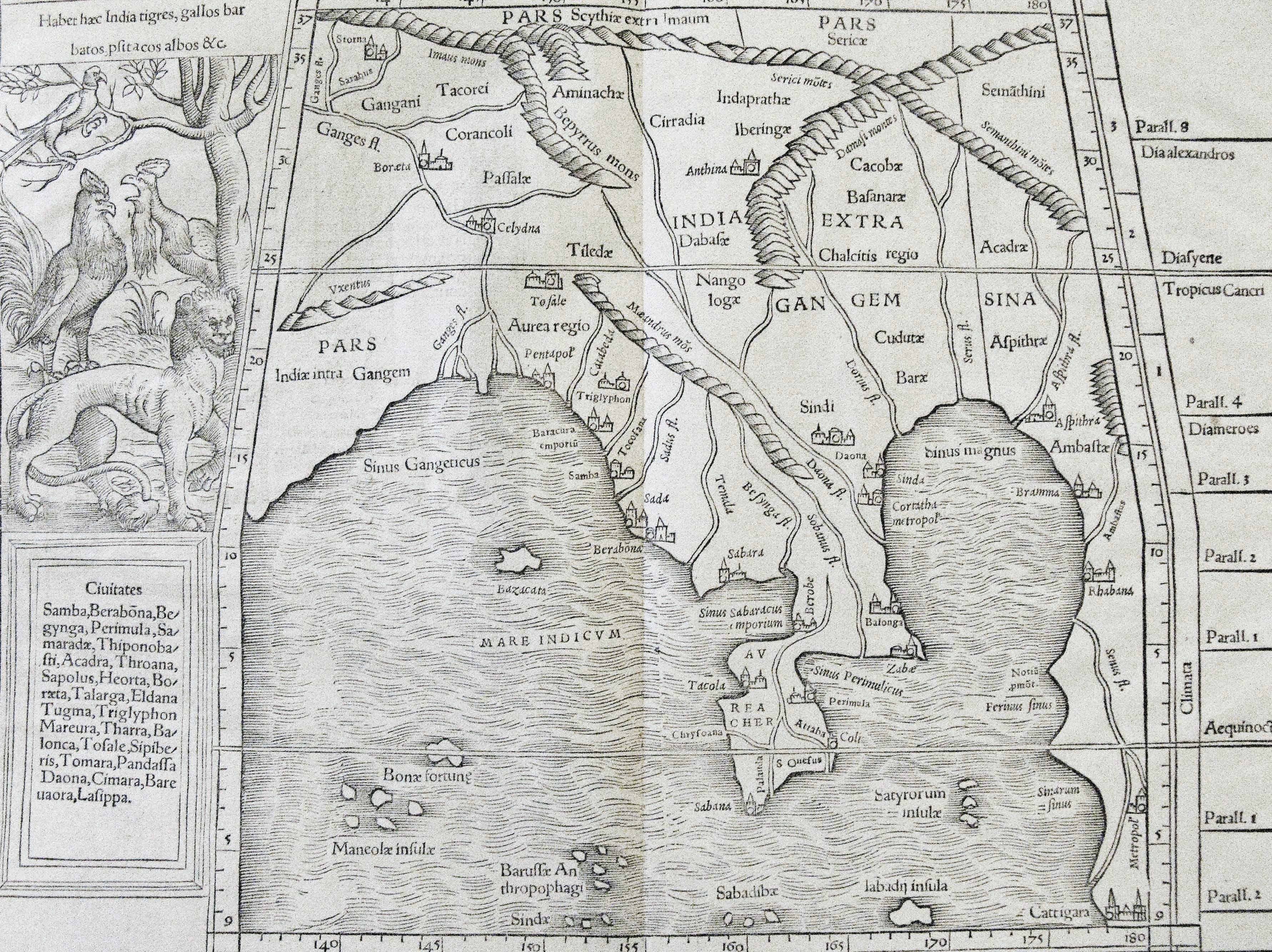 Münsters 1540 map of Southeast Asia made no reference to Java, Borneo and the rest of the archipelago, and the region was referred to as Greater India. Courtesy of Farish A. Noor.